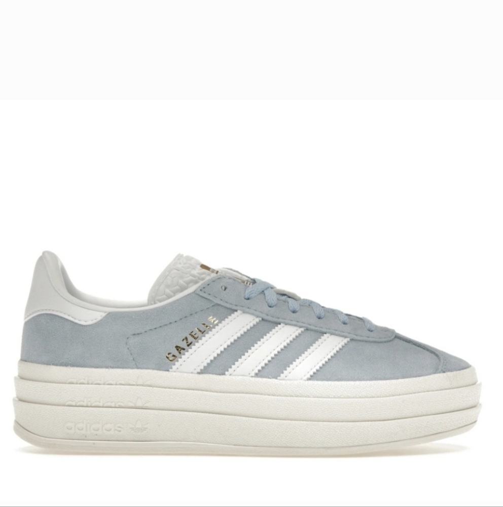 Adidas Women's Gazelle Blue Suede Platform Sneakers